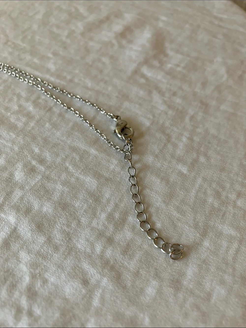 Faux Pearl & Crystal Drop Necklace - Silver Tone